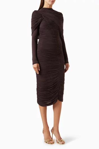 Ruched Midi Dress in Jersey