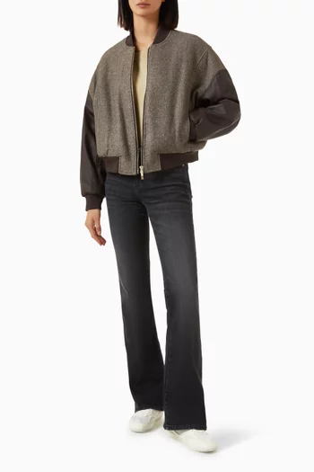 Herringbone Blouson Jacket in Wool-blend