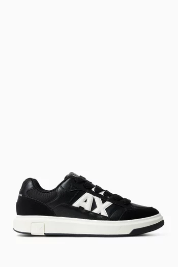 Side Logo Sneakers in Suede & Mesh