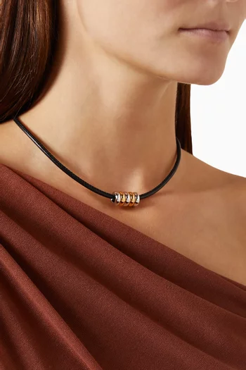 Hollyhock Cord Necklace in 24kt Gold-plated Vermeil & Silver