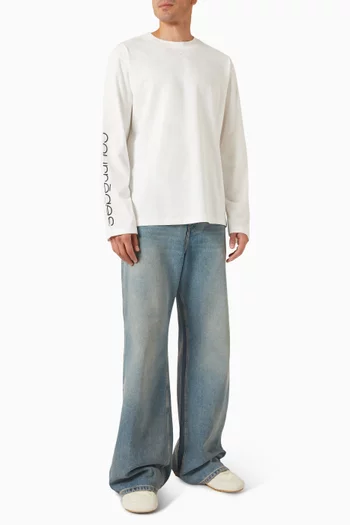 Logo Long-sleeved T-shirt in Cotton