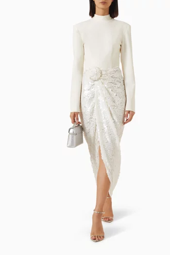 Sequin-embellished Knot Dress