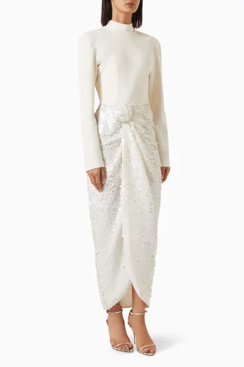 Sequin-embellished Knot Dress