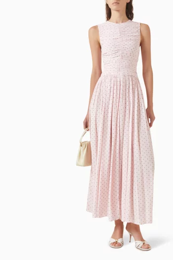 Ruched Maxi Dress in Viscose