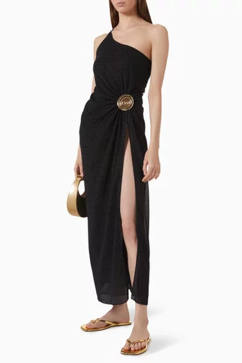 Lumiere Spiral One Shoulder Maxi Dress