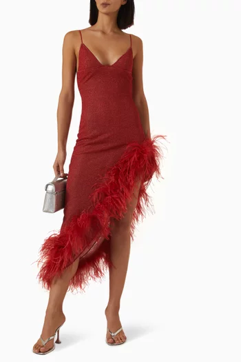 Lumière Plumage Asymmetric Dress