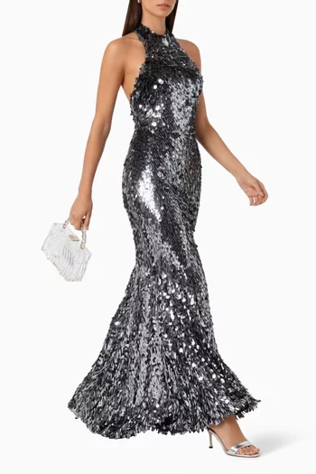 The Changing Moon Sequin-embellished Gown