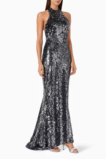 The Changing Moon Sequin-embellished Gown