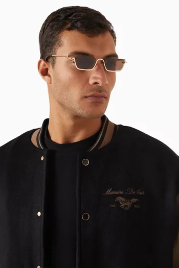 Kai Rectangular Rimless Sunglasses in Metal