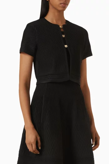 Crop Rib-knit Cardigan