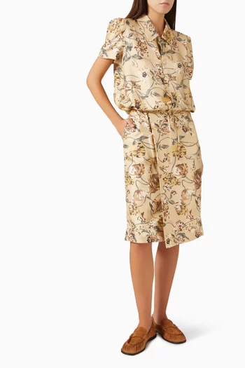 Wildflower Wrap Midi Skirt in Silk