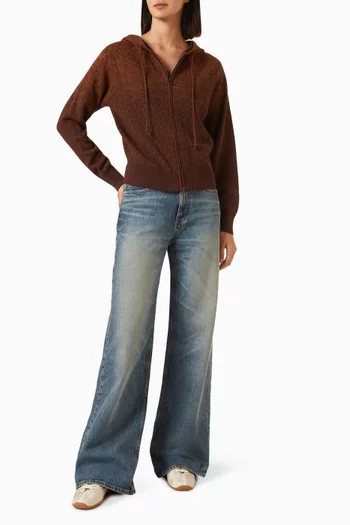 Kenzogram Zip-up Cardigan in Cotton-knit