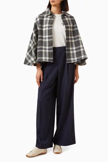 Cheks Military Cape in Mixed-wool
