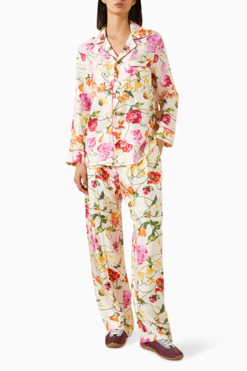 Pyjama Floral-print Shirt in Silk