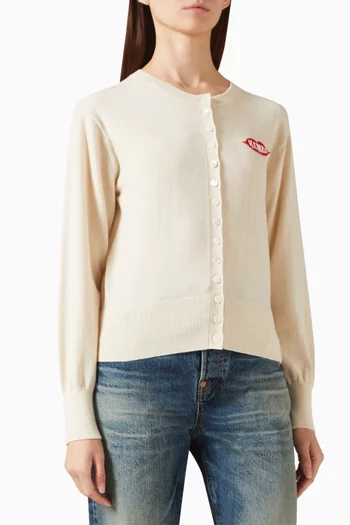 Embroidered Cardigan in Wool Blend