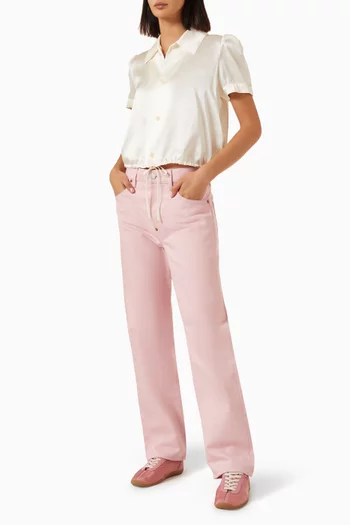 Puffy-sleeves Blouse in Silk