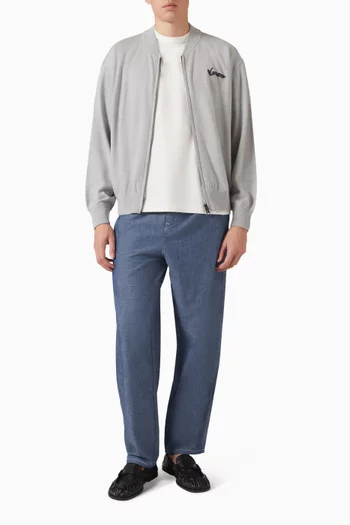 Eiffel Tower Zip-up Cardigan in Wool