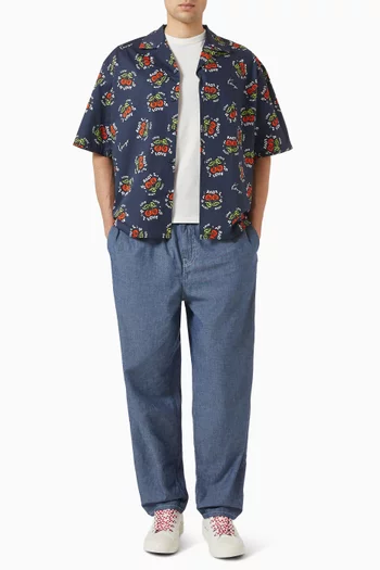 Loves Hawaiian Shirt in Cotton-poplin