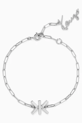Double K Chain Bracelet in Brass