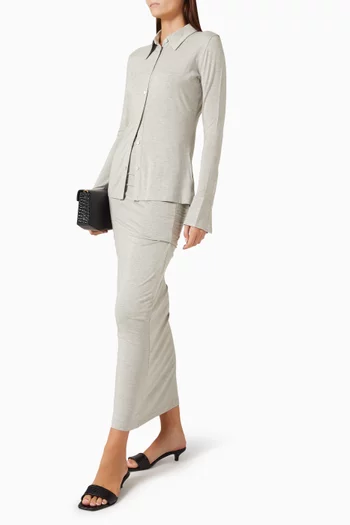 Draped Maxi Skirt in Jersey