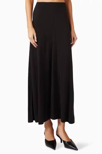 Flared Maxi Skirt in Jersey