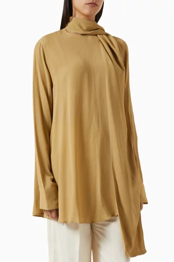 Draped Scarf Blouse in Viscose