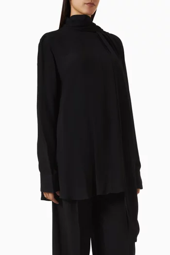 Draped Scarf Blouse in Viscose