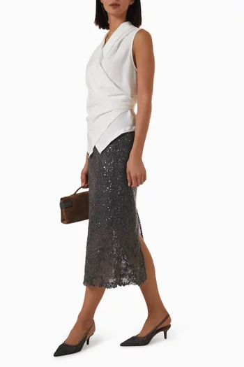 Pencil Skirt in Sparkling Mohair & Wool