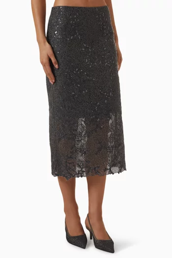 Pencil Skirt in Sparkling Mohair & Wool