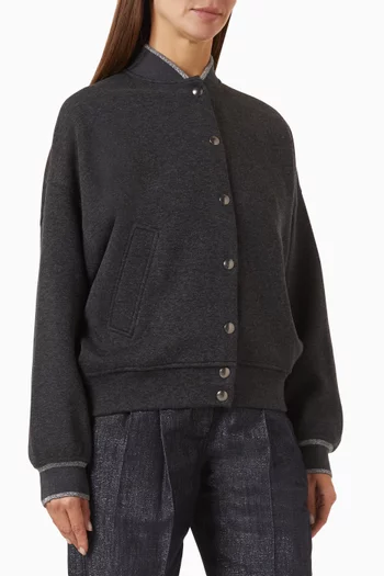 Interlock Bomber Jacket in Cotton Blend