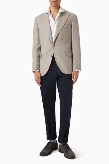 Deconstructed Blazer in Mouliné Virgin Wool Twill