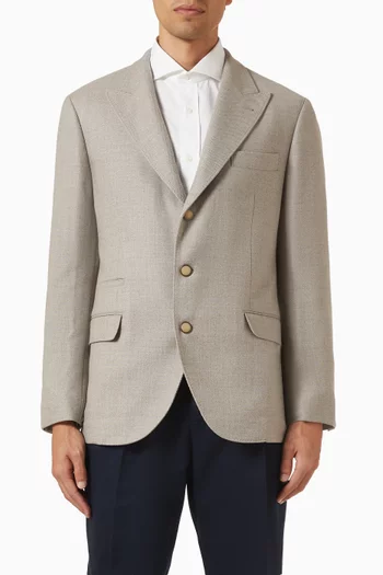 Deconstructed Blazer in Mouliné Virgin Wool Twill