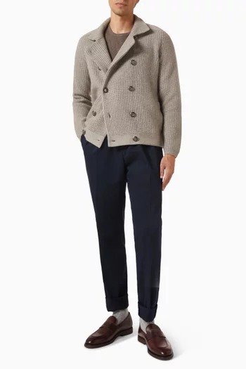 Half-English Rib Mariner Cardigan in Cashmere