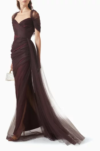 Gaia Drape Dress in Tulle