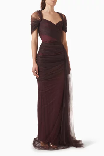 Gaia Drape Dress in Tulle