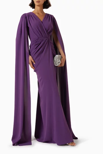 Evelyn Cape-sleeve Dress