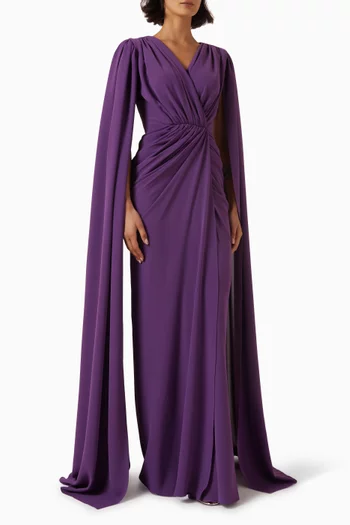 Evelyn Cape-sleeve Dress