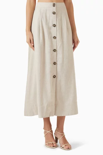 Yasusuma Maxi Skirt in Linen-blend