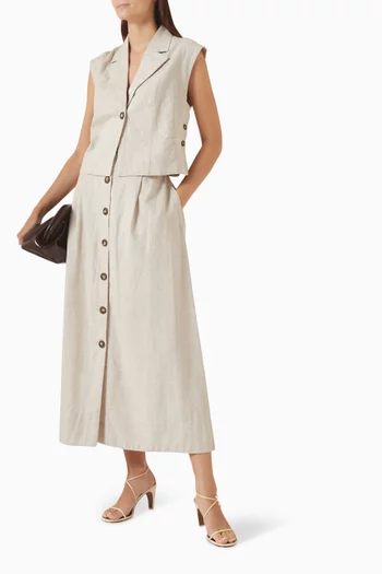 Yasusuma Waistcoat in Linen-blend