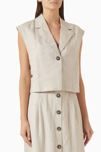 Yasusuma Waistcoat in Linen-blend