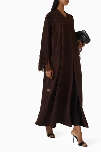 Lace-trim Abaya