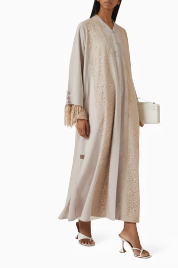 Lace-trim Abaya