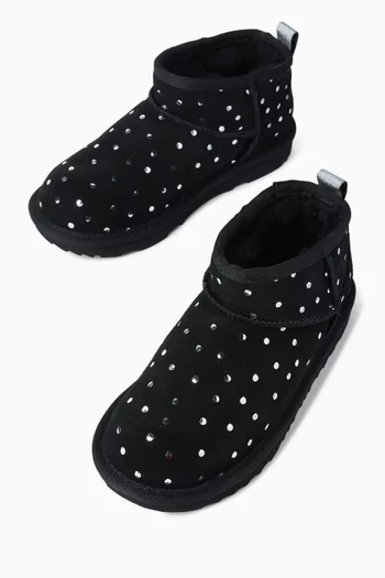 Classic Ultra Mini Shiny Dots Boots in Suede