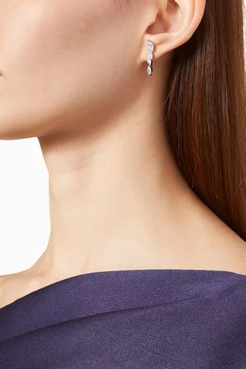 Mesmera Drop Earrings in Rhodium-plated Metal