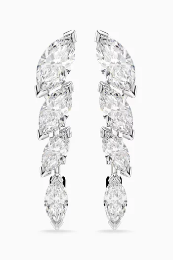 Mesmera Drop Earrings in Rhodium-plated Metal