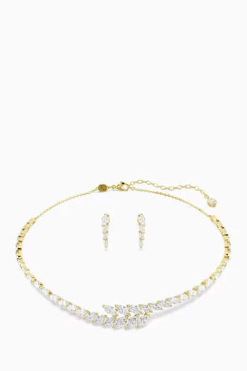 Mesmera Earrings & Necklace Set in 18kt Gold-plated Metal