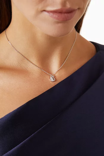 Swan Necklace in Rhodium-plated Metal
