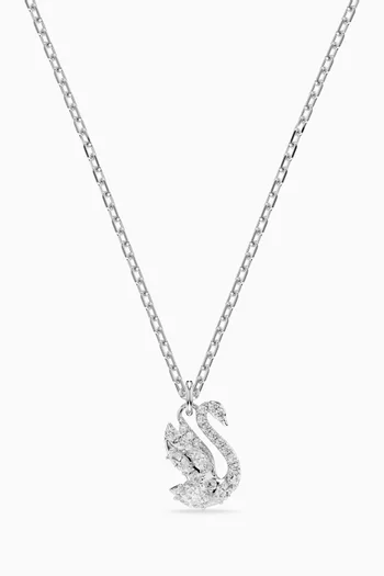 Swan Necklace in Rhodium-plated Metal