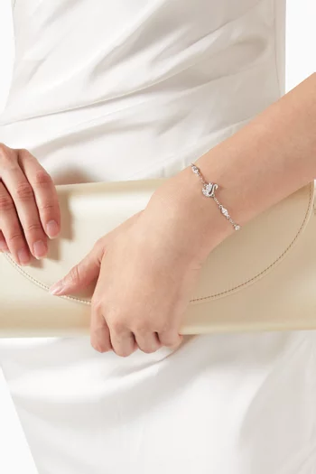 Swan Bracelet in Rhodium-plated Metal