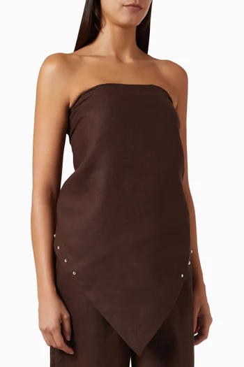 Samara Tie Top in Linen